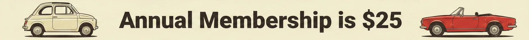 The Fiat Club Membership Banner showing classic and modern Fiat cars